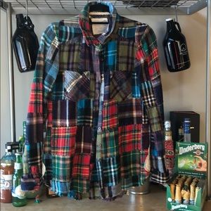 We The Free Patchwork Flannel Button Down